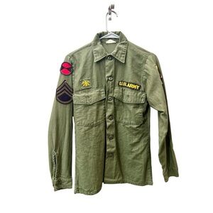 1960s 70s green and khaki military shirt #vintage #military #army